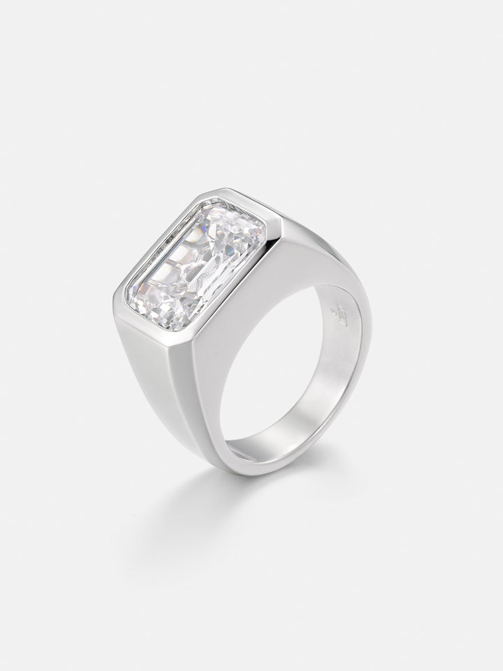 Emerald Cut Bezel-Set Moissanite Pinky Ring 10.0CTW