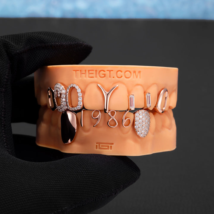 Emerald Gaps & Number Icon Grillz