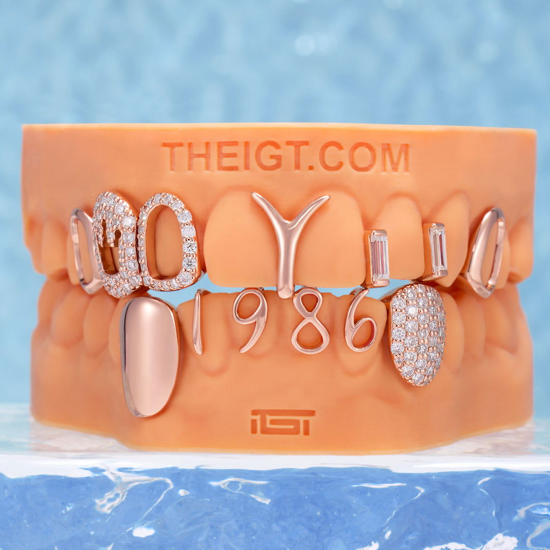 Emerald Gaps & Number Icon Grillz