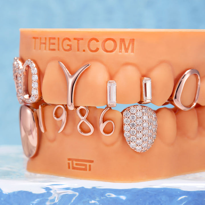 Emerald Gaps & Number Icon Grillz
