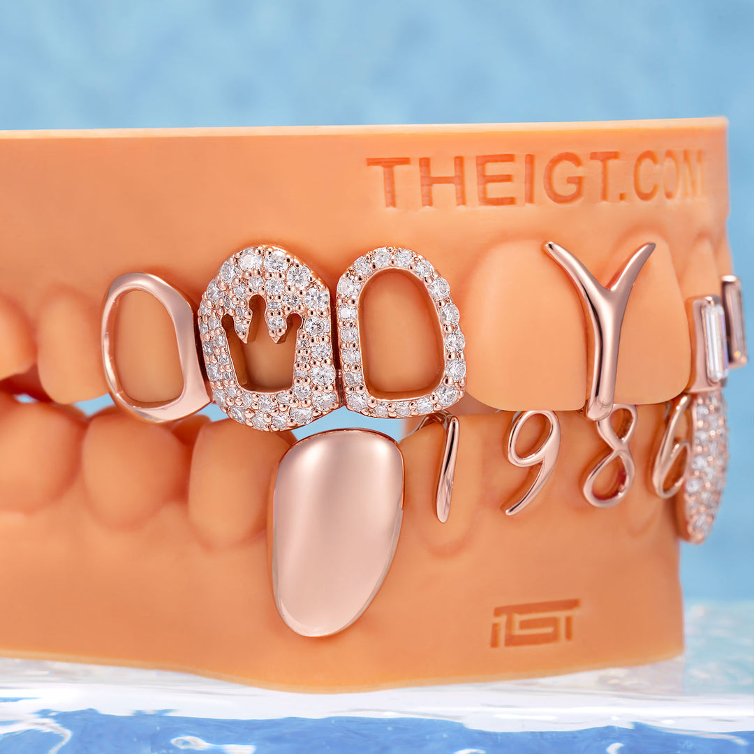 Emerald Gaps & Number Icon Grillz