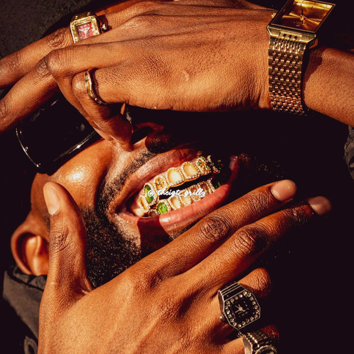 Emerald Flower Open-Face Signature Grillz