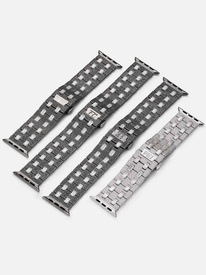 Emerald & Round Cut Moissanite Band For Apple Watch