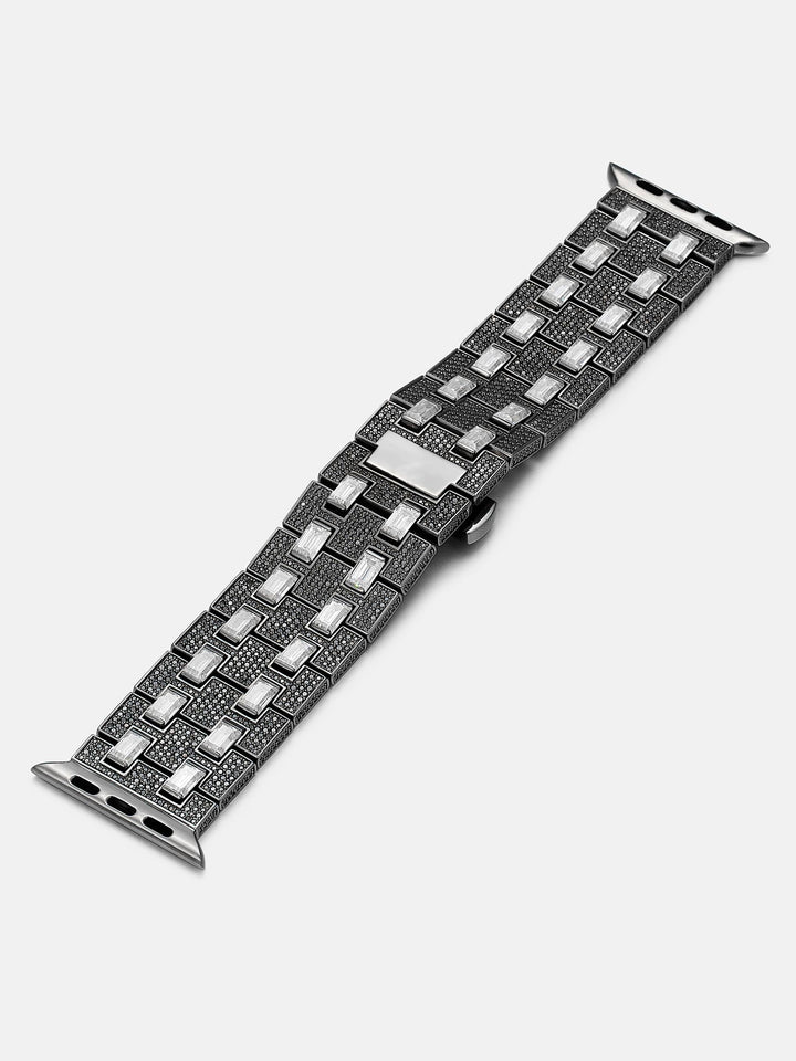 Emerald & Round Cut Moissanite Band For Apple Watch