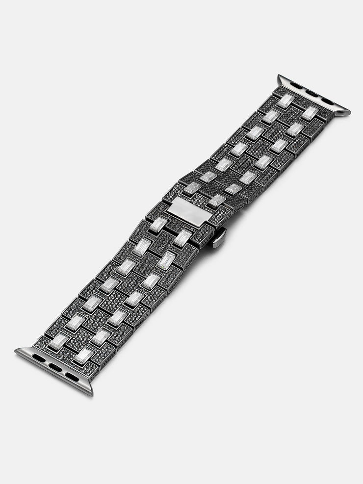 Emerald & Round Cut Moissanite Band For Apple Watch