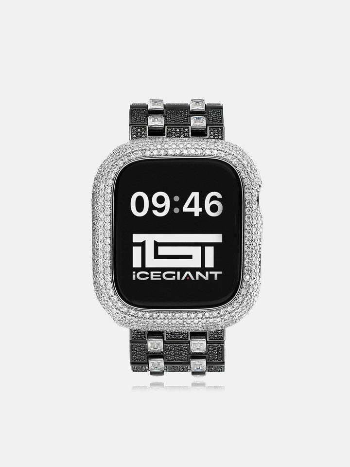 Emerald & Round Cut Moissanite Band For Apple Watch