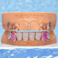 Fingerprint & Colorful Gemstone Open-Face Set