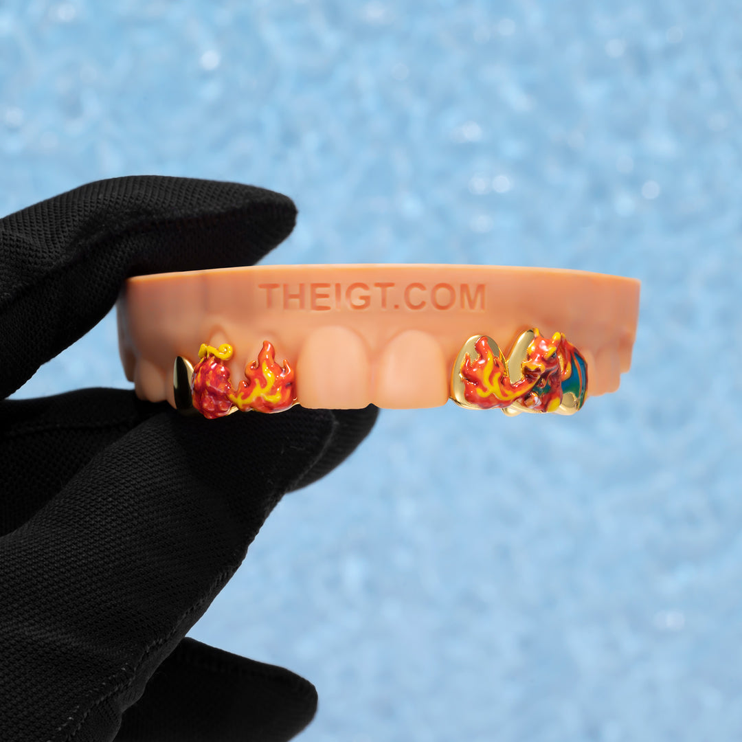 "Fire Dragon & Evil Fruit" Enamel Grillz