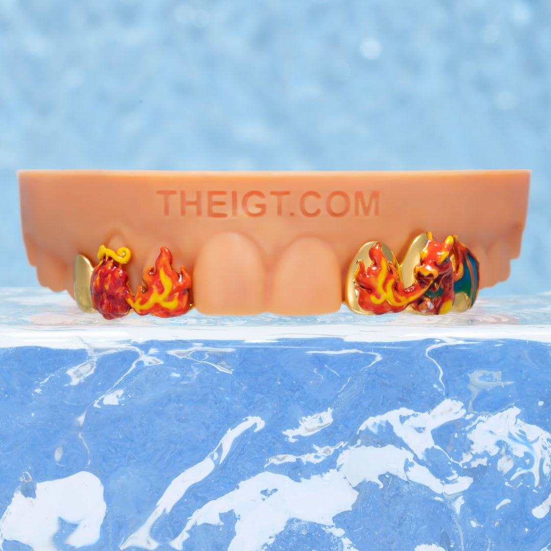"Fire Dragon & Evil Fruit" Enamel Grillz