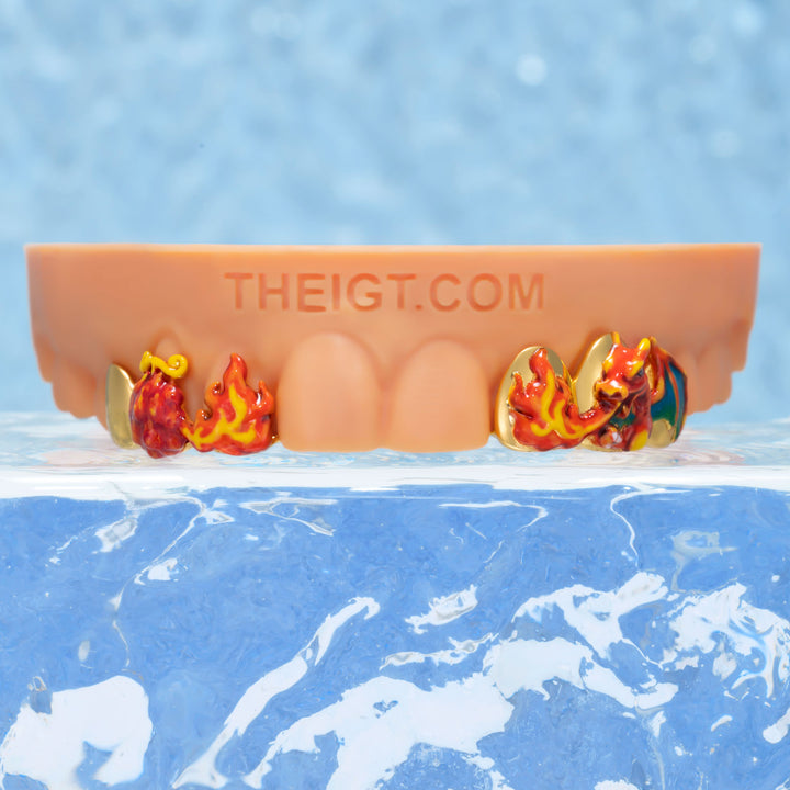 "Fire Dragon & Evil Fruit" Enamel Grillz