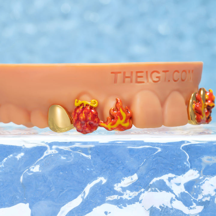 "Fire Dragon & Evil Fruit" Enamel Grillz
