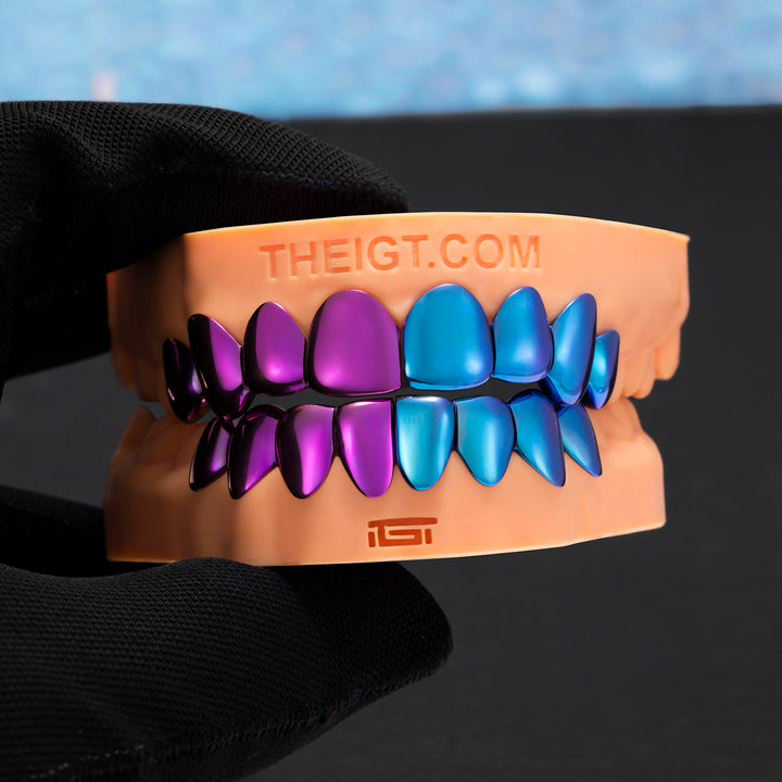 Fire & Ice Red Blue Titanium Grillz