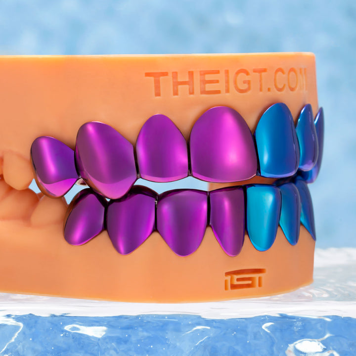 Fire & Ice Red Blue Titanium Grillz