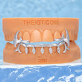 Flame Style Marquise Cut Diamond Bar Grillz