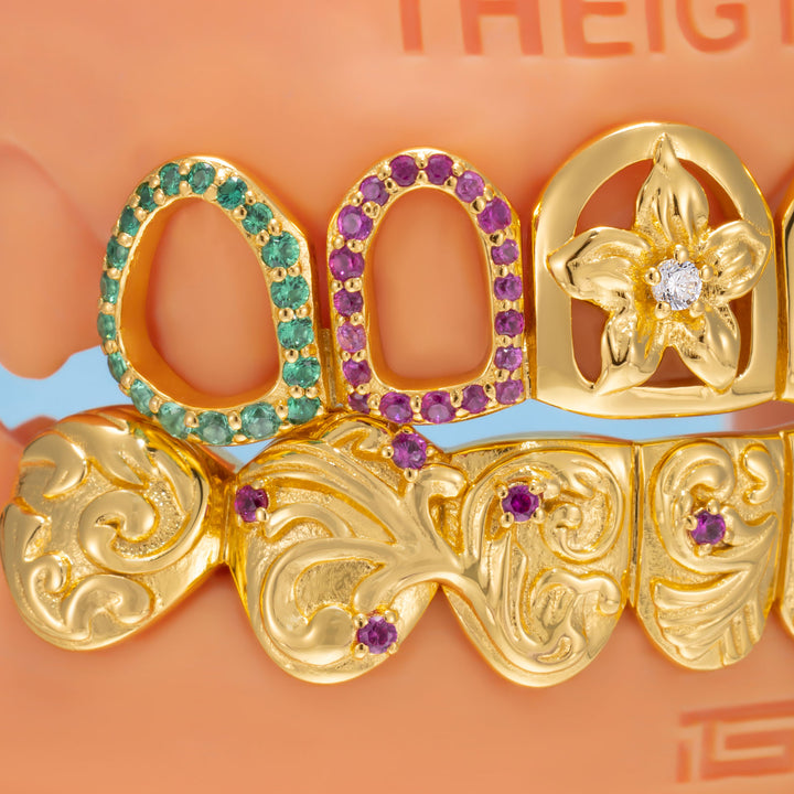Flower & Stained Glass Style Grillz