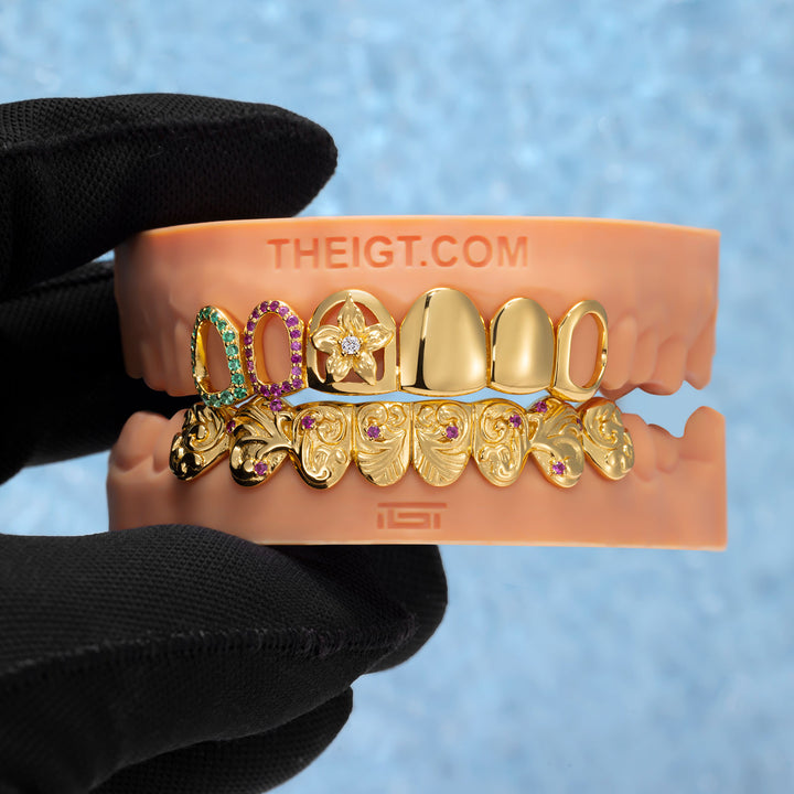 Flower & Stained Glass Style Grillz