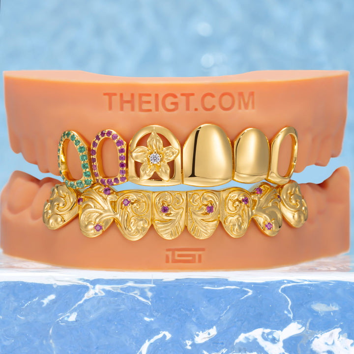 Flower & Stained Glass Style Grillz