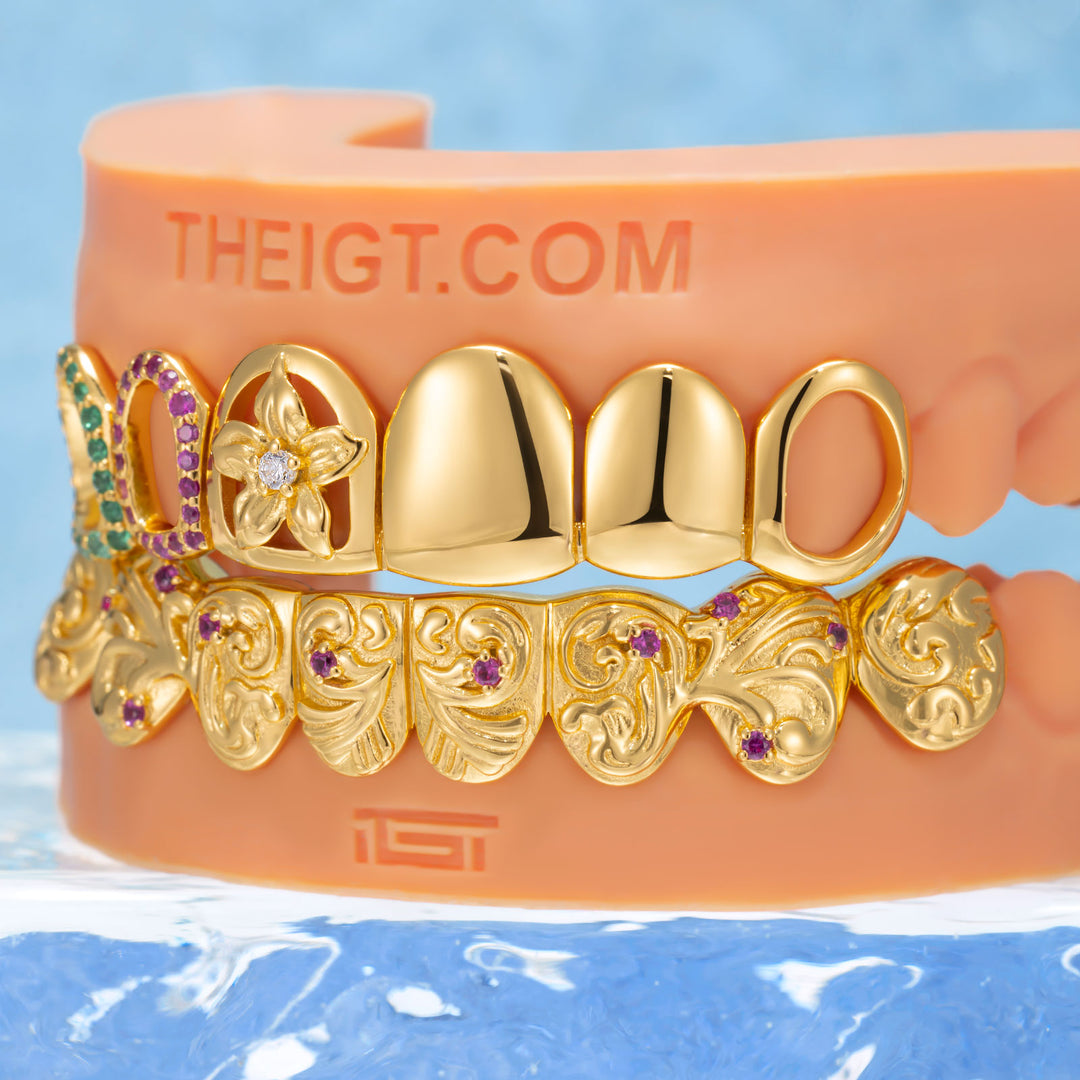 Flower & Stained Glass Style Grillz