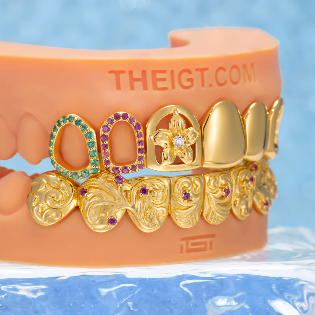 Flower & Stained Glass Style Grillz