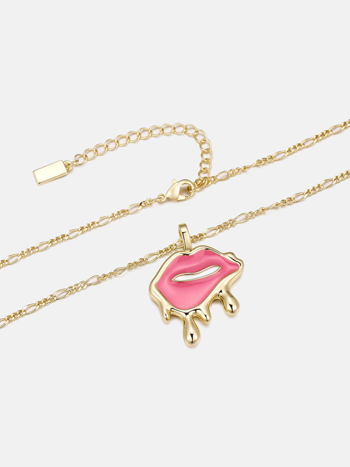 Fluid Enamel Lip Necklace
