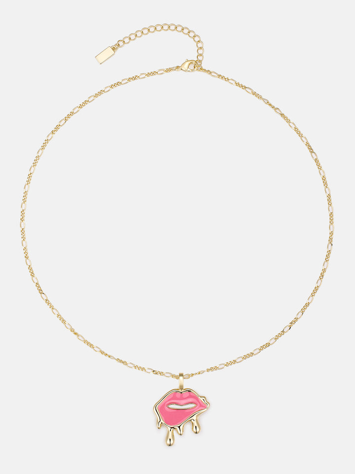 Fluid Enamel Lip Necklace