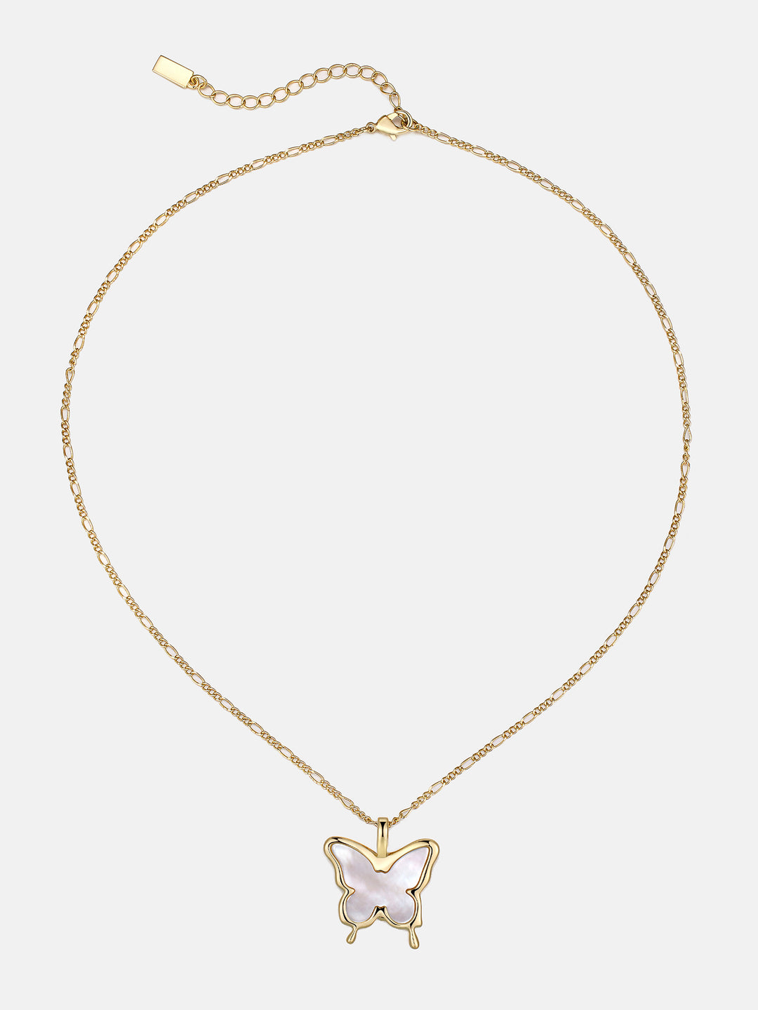 Fluid White Fritillaria Butterfly Necklace
