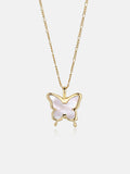 Fluid White Fritillaria Butterfly Necklace
