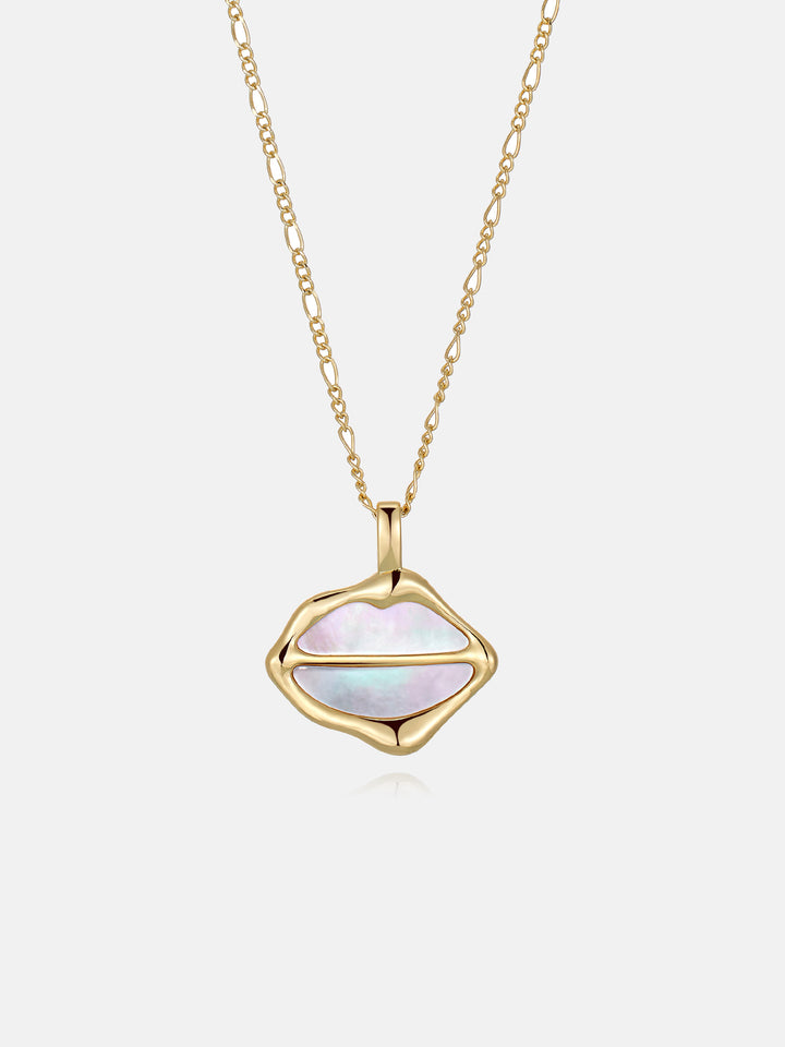 Fluid White Fritillaria Lip Necklace