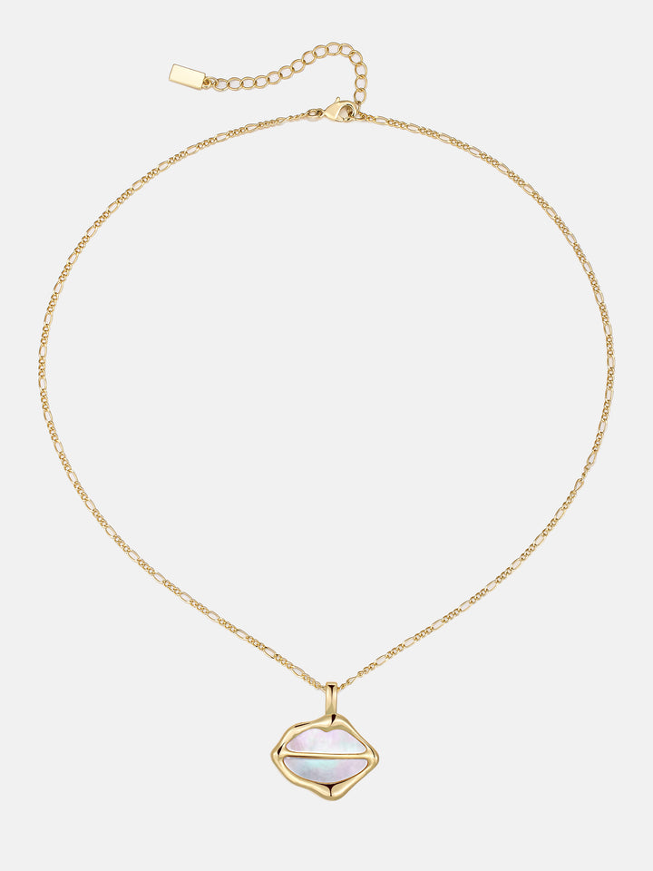 Fluid White Fritillaria Lip Necklace