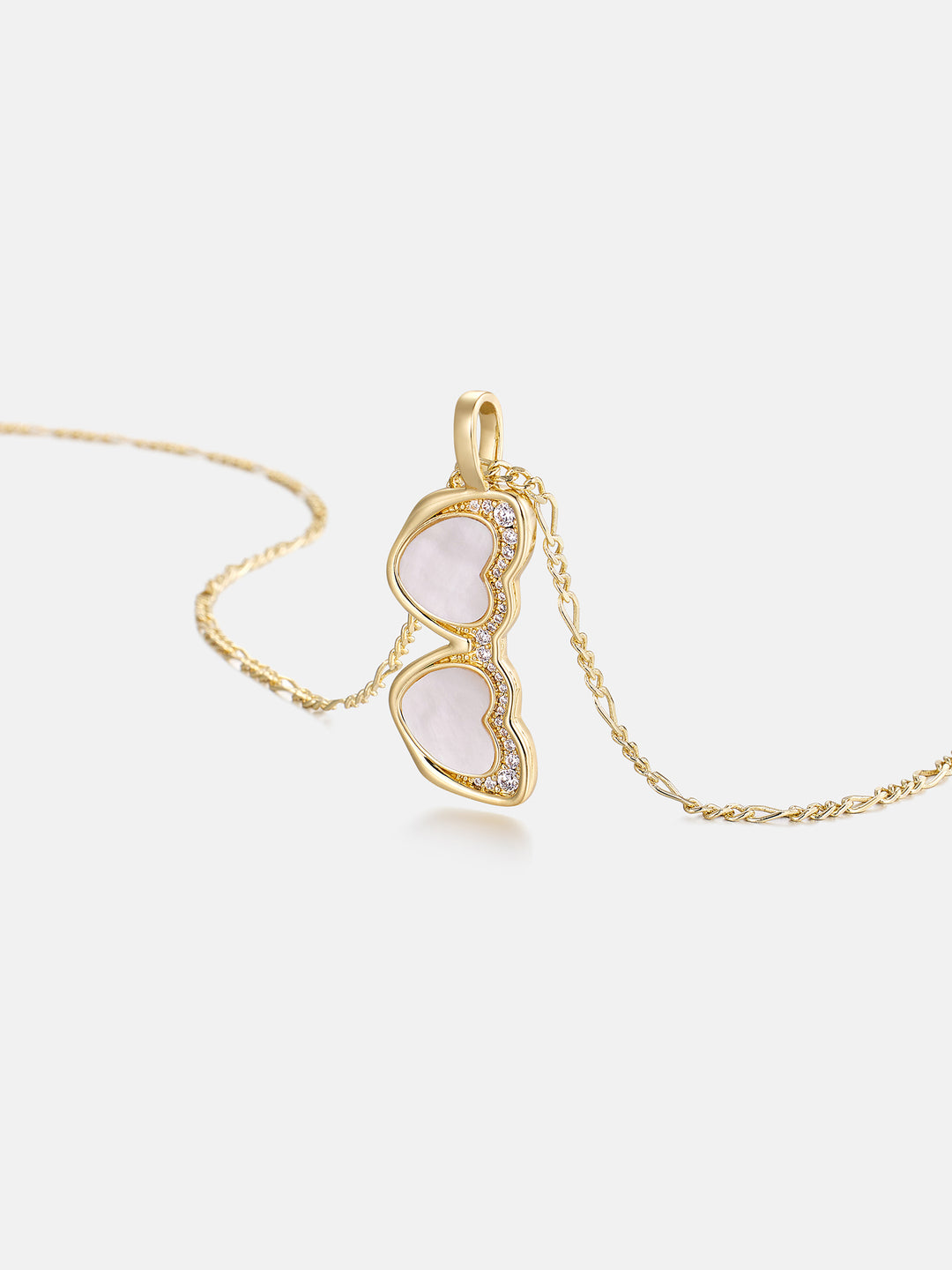 White Fritillaria & Moissanite Sunglasses Necklace