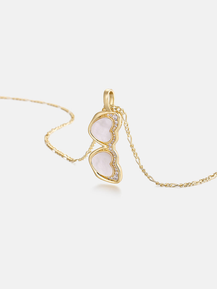 White Fritillaria & Moissanite Sunglasses Necklace