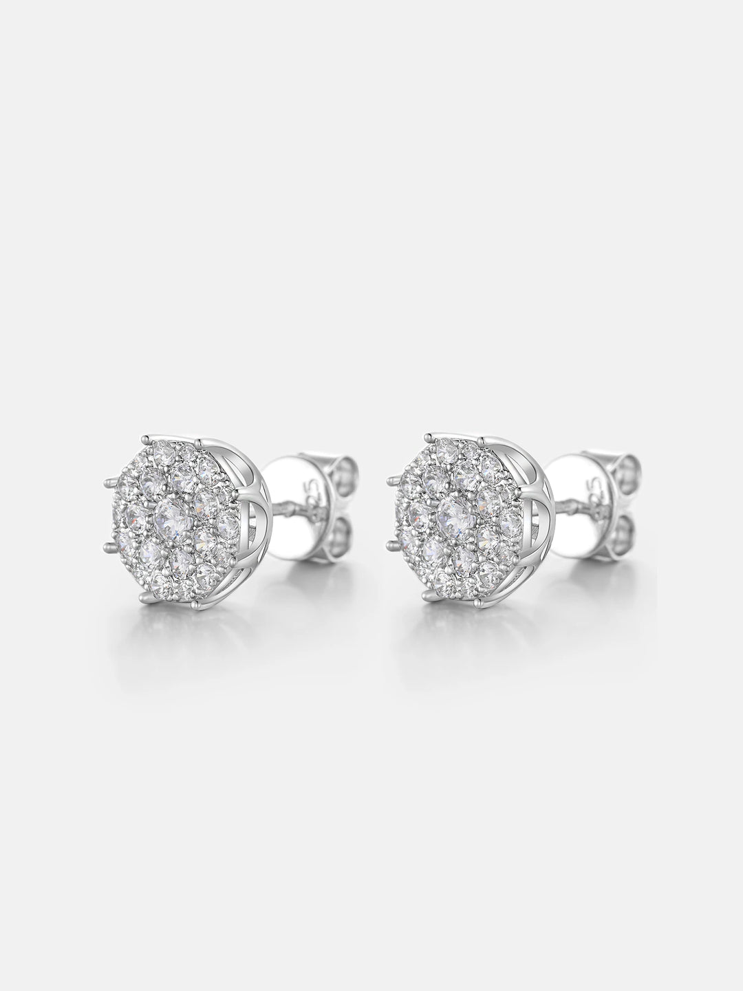 Full Paved Moissanite Cluster Earrings