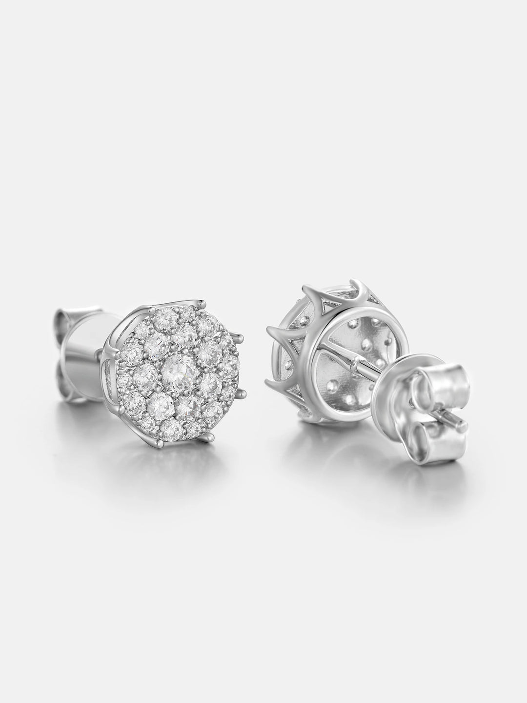 Full Paved Moissanite Cluster Earrings