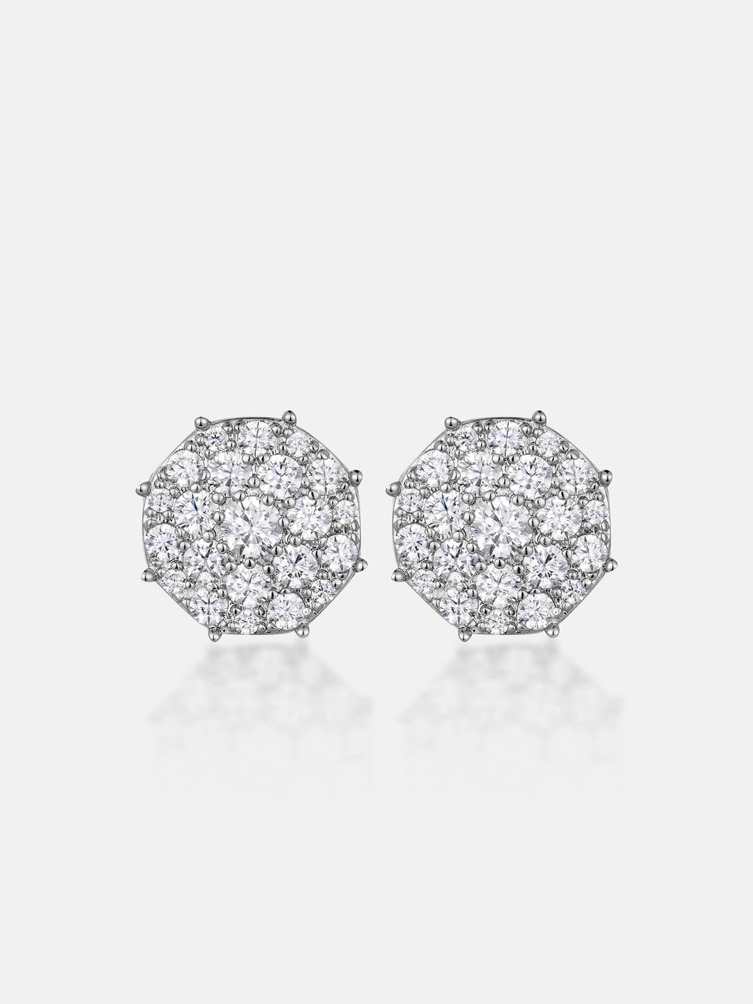 Full Paved Moissanite Cluster Earrings