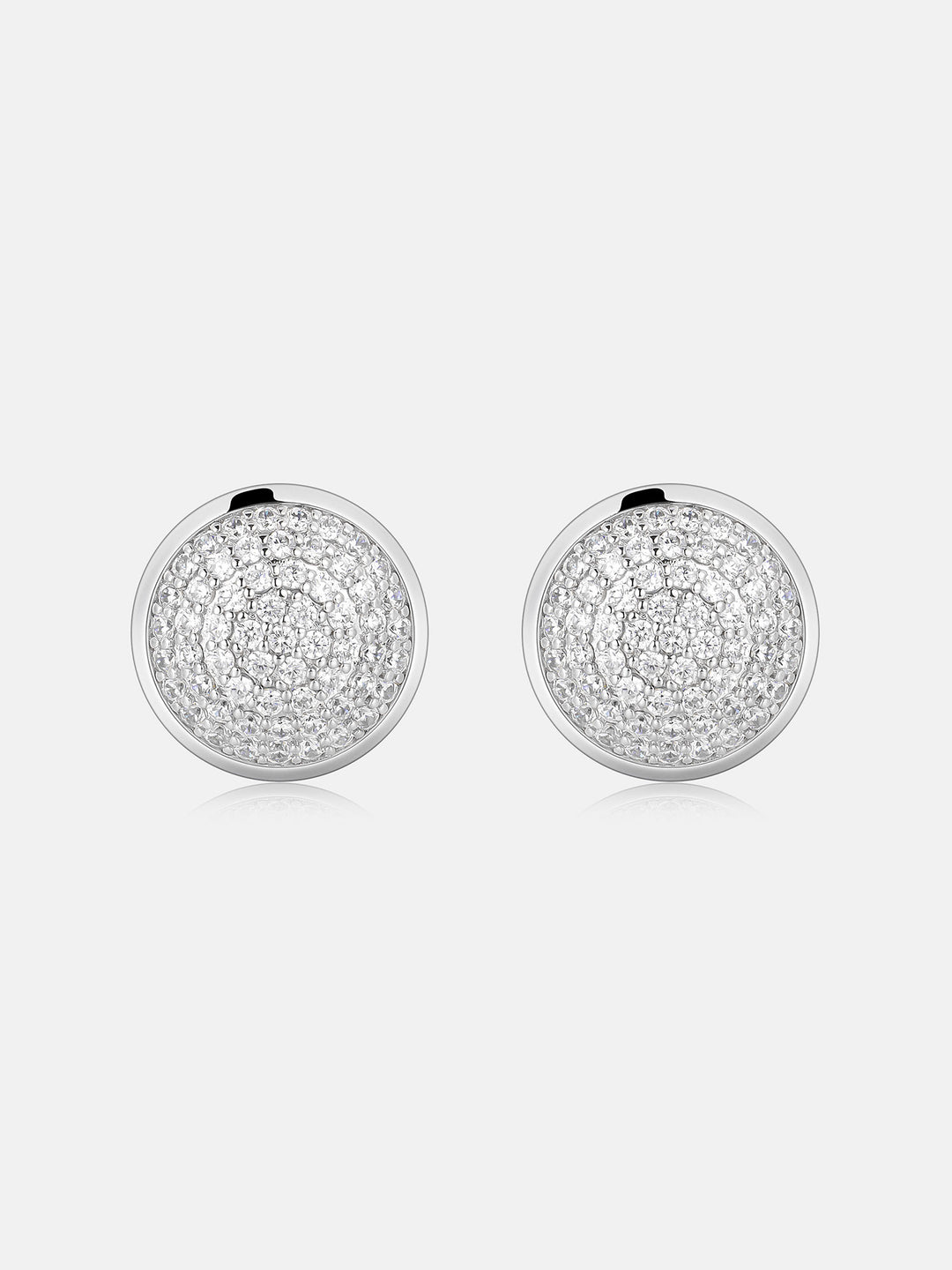 Fully Iced Honeycomb Round Stud Earrings - ICEGIANT