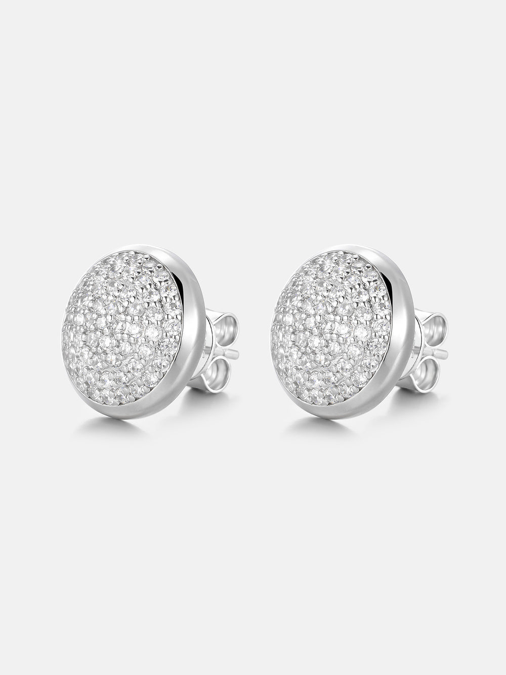 Fully Iced Honeycomb Round Stud Earrings - ICEGIANT