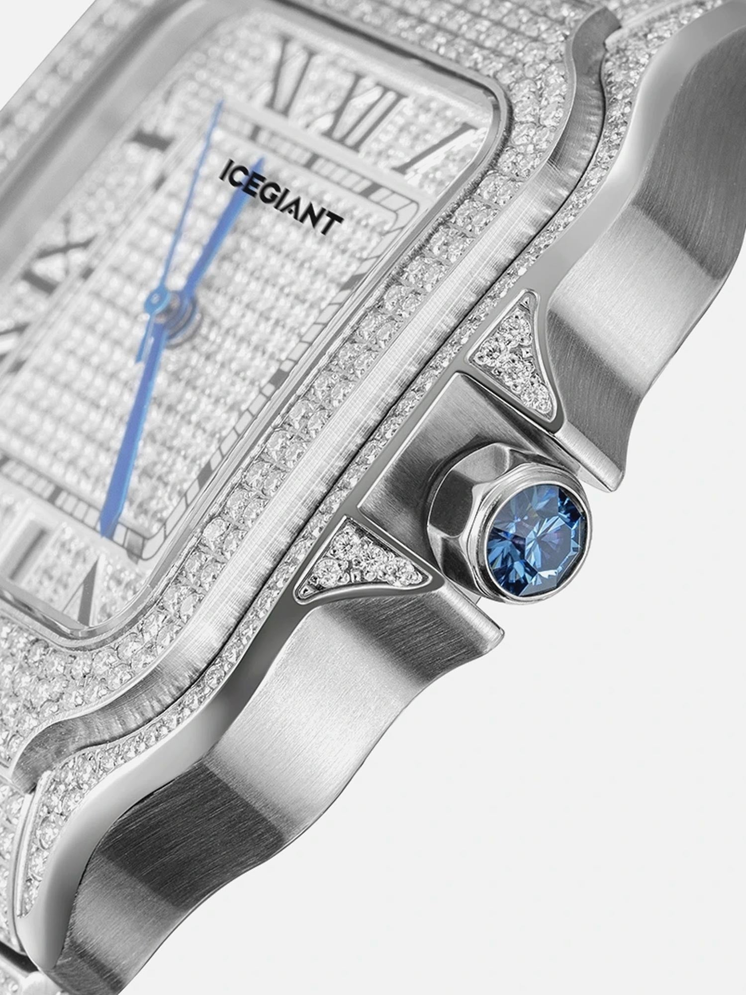 Fully Iced Out Rectangle Moissanite Watch | ICEGIANT
