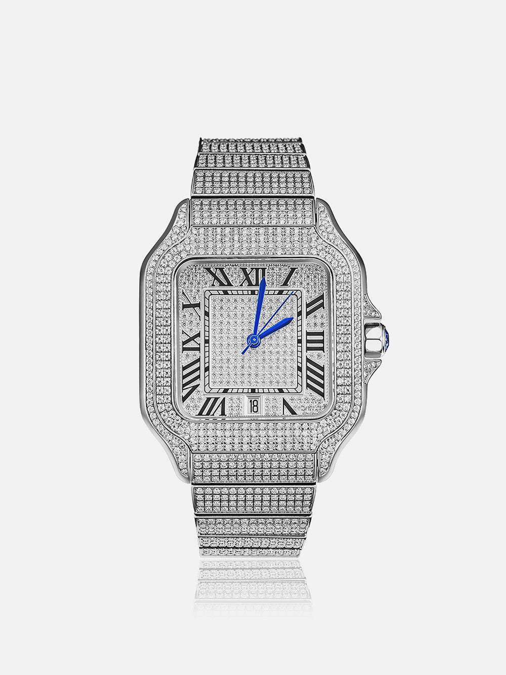 Fully Iced Out Rectangle Moissanite Watch