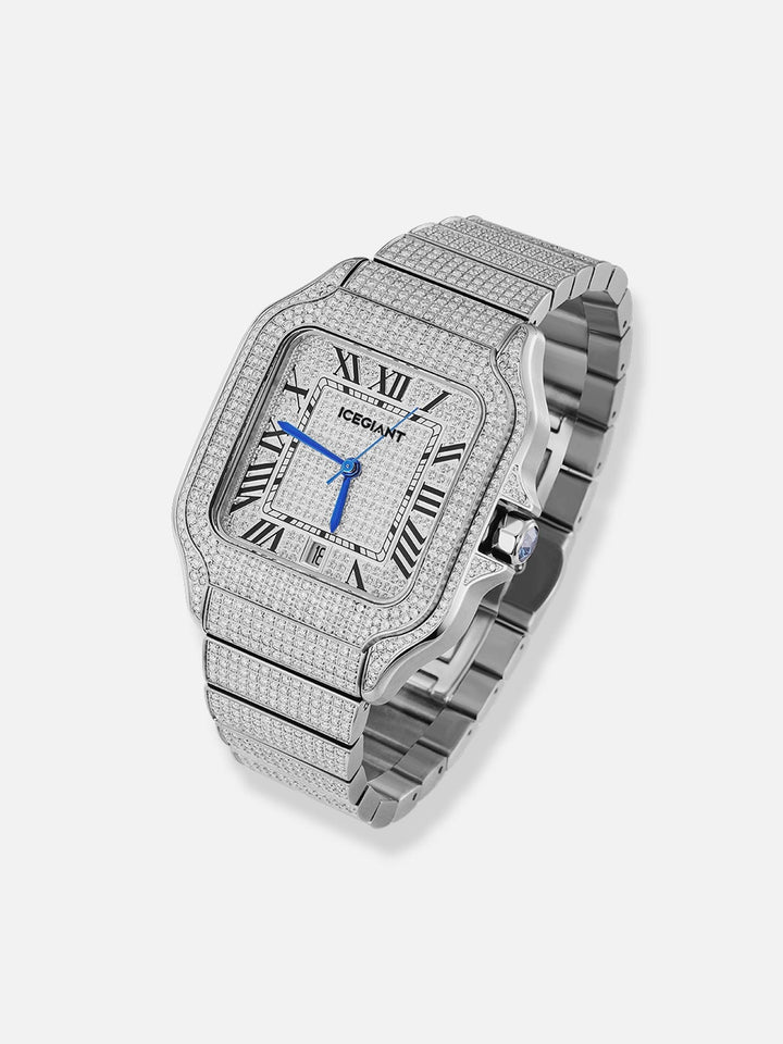 Fully Iced Out Rectangle Moissanite Watch