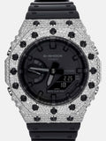 GA-2100 Reversed Black & Iced White Moissanite Case