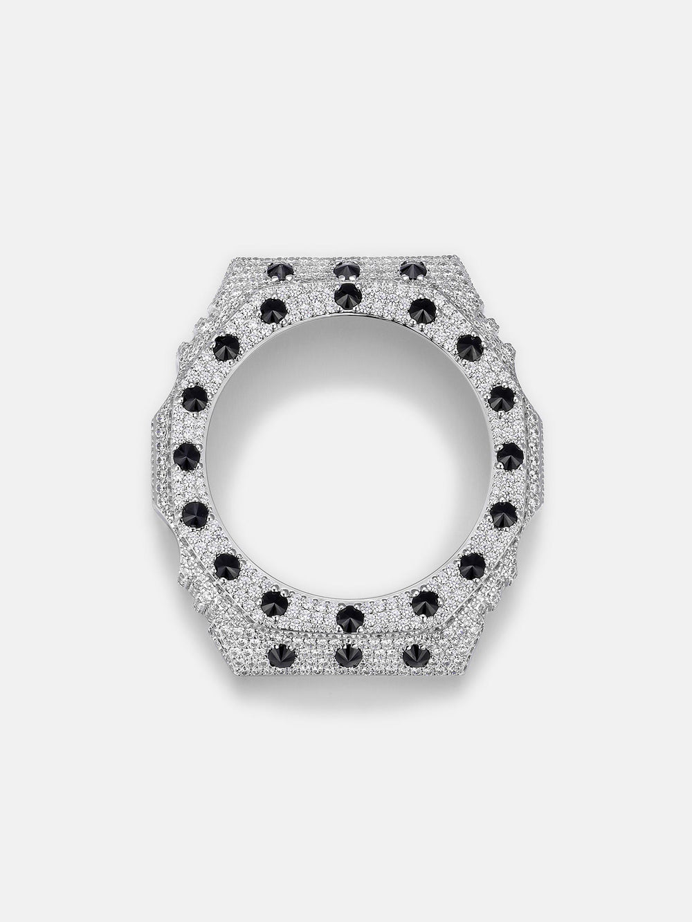 GA-2100 Reversed Black & Iced White Moissanite Case