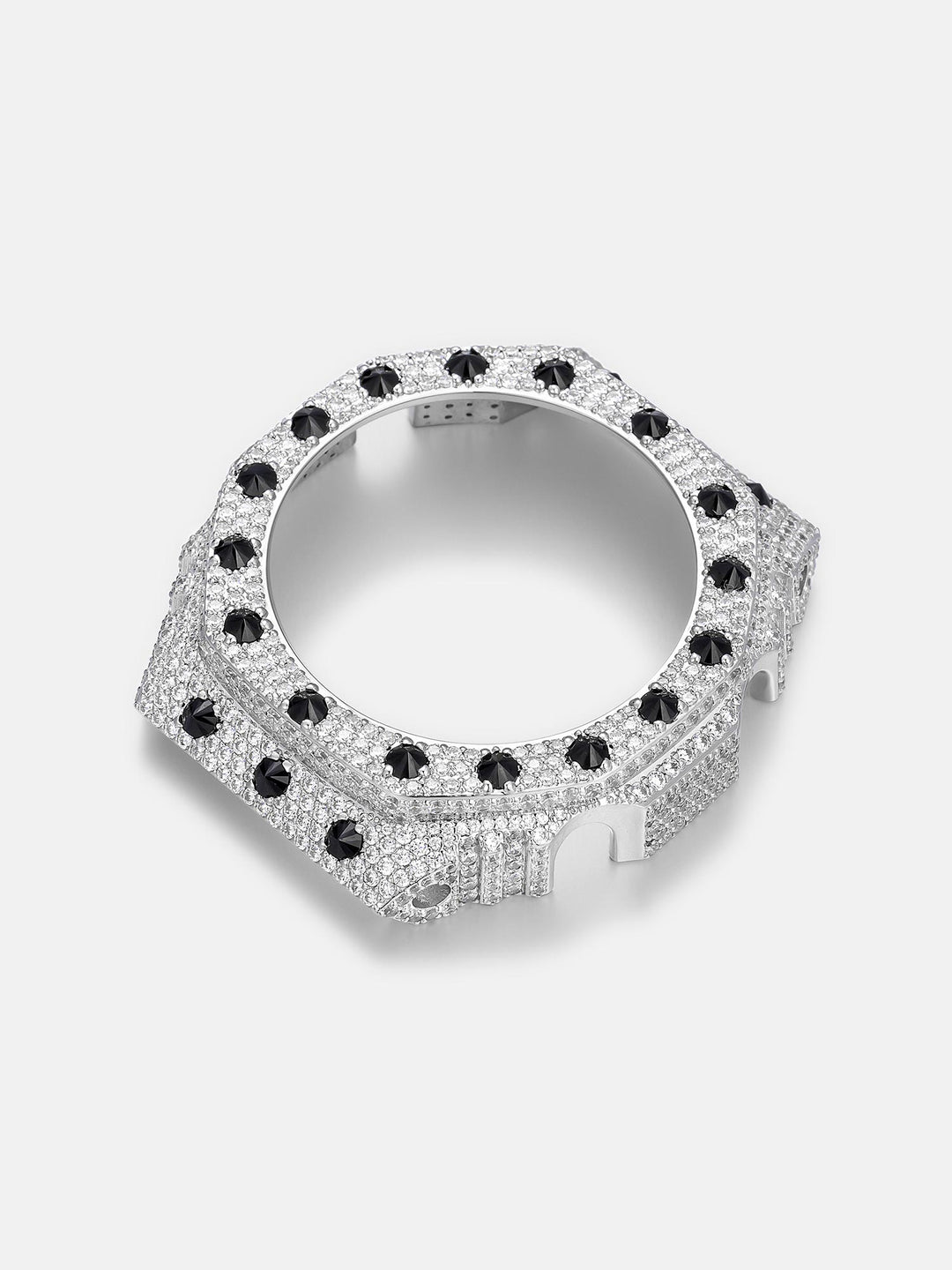 GA-2100 Reversed Black & Iced White Moissanite Case