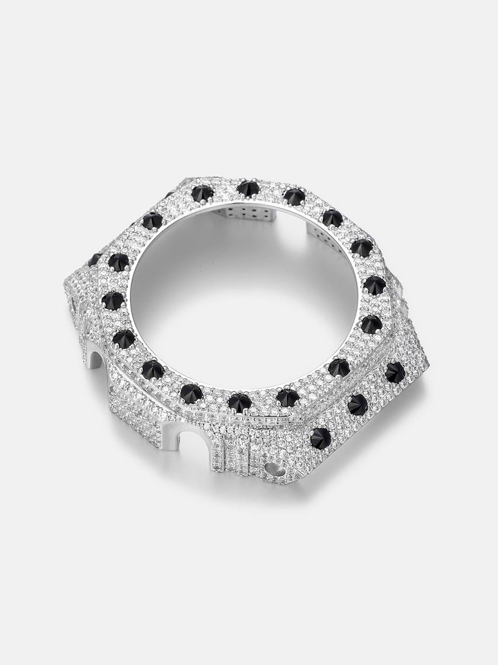 GA-2100 Reversed Black & Iced White Moissanite Case