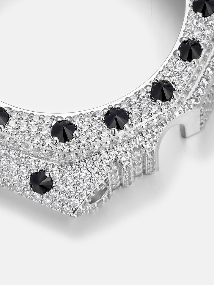 GA-2100 Reversed Black & Iced White Moissanite Case