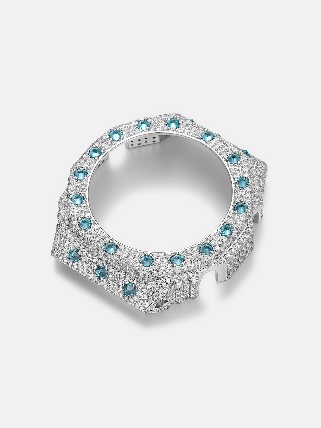 GA-2100 Reversed Blue & White Moissanite Case
