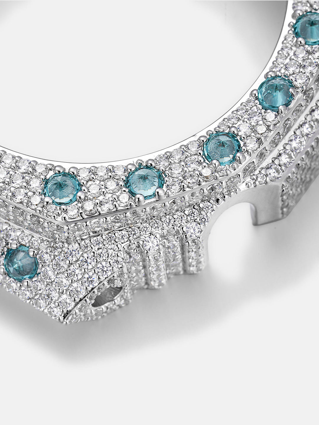 GA-2100 Reversed Blue & White Moissanite Case