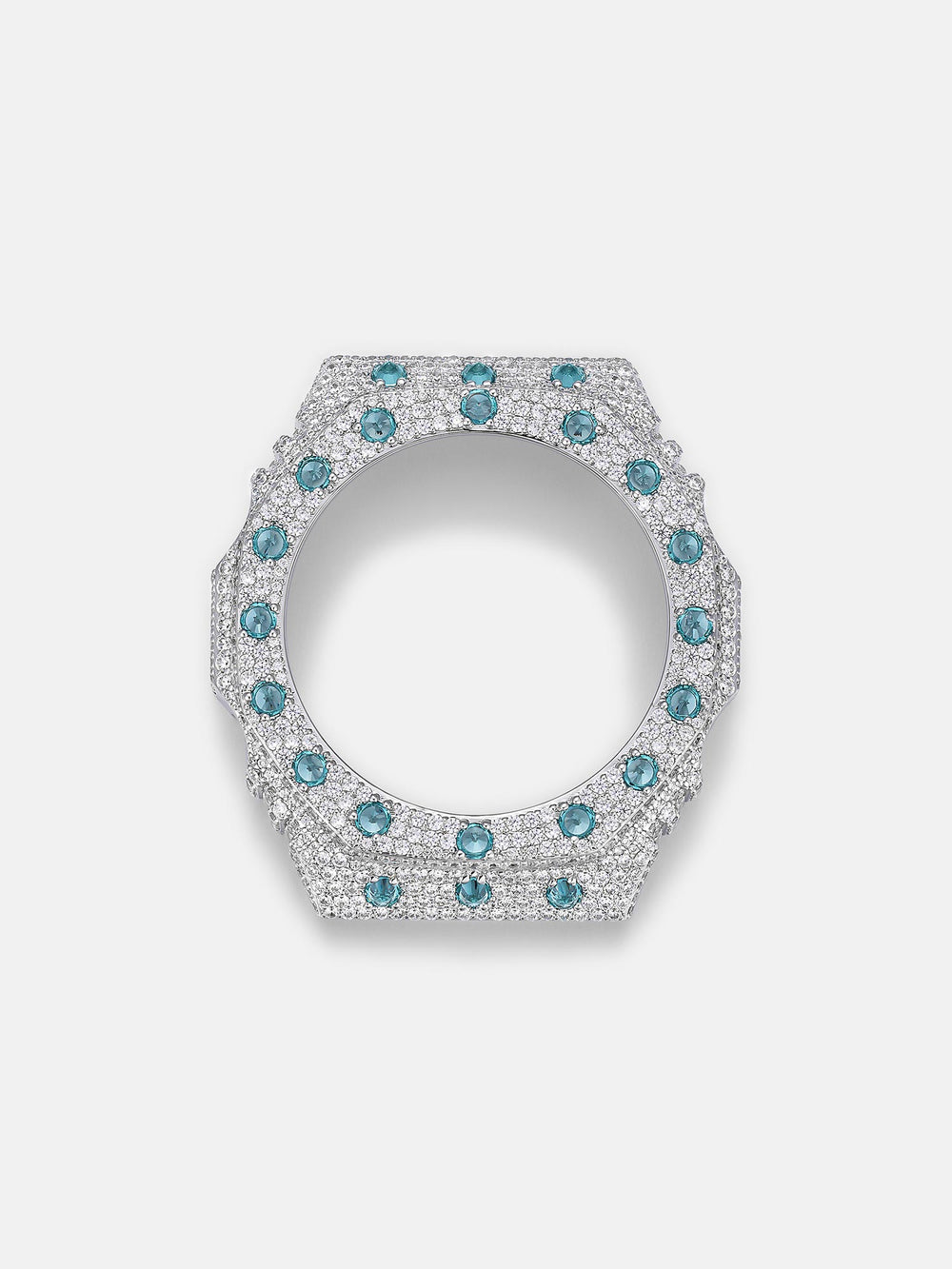 GA-2100 Reversed Blue & White Moissanite Case