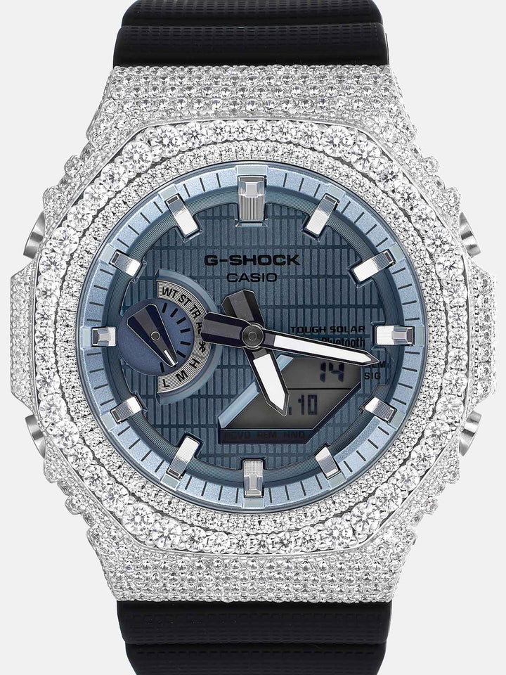 GM GBM 2100 Big Pointer Moissanite Iced Bezel