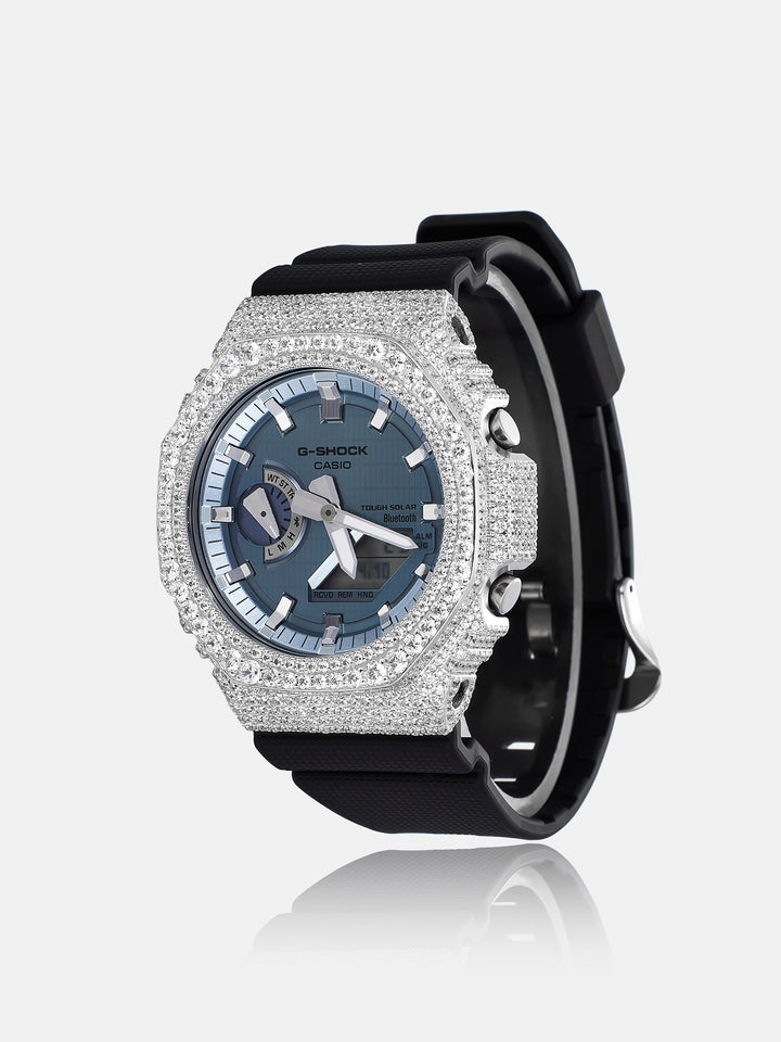 GM GBM 2100 Big Pointer Moissanite Iced Bezel