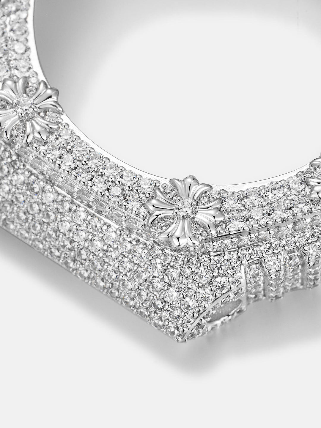 GM GBM 2100 Gothic Cross Moissanite Iced Bezel
